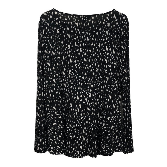 ELLEN TRACY - BLACK & WHITE SLINKY TOP / BLOUSE- SZ LARGE -GREAT CONDITION - B14 - Picture 4 of 13
